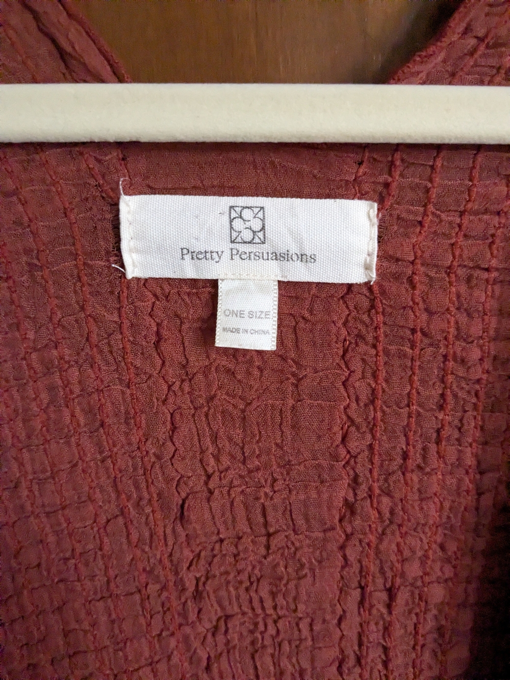Textured Open-Front Knit Cardigan Sweater - Rust - Picture 3 of 9